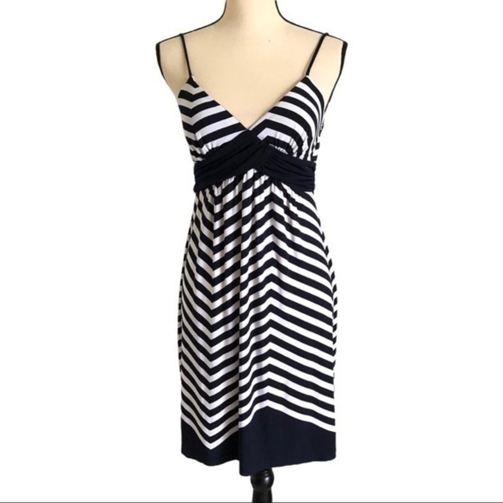 Carole Little Blue White Stripe Sleeveless Dress Size 6
